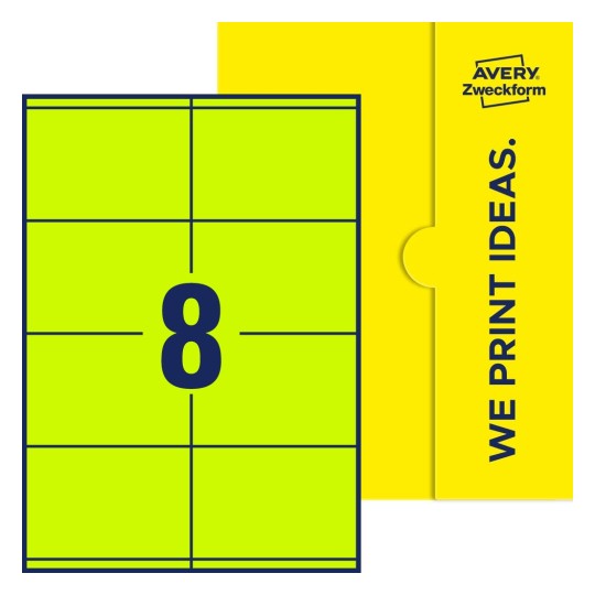 8 st. etiketter per ark. - Fyrkantiga etiketter, 105 x 70 mm