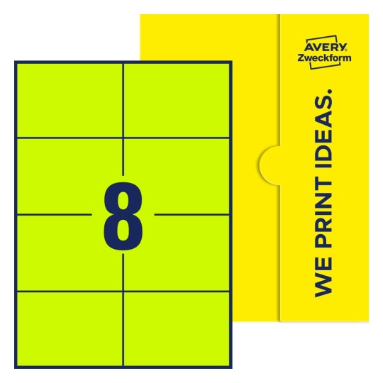 8 st. etiketter per ark. - Fyrkantiga etiketter, 105 x 74 mm