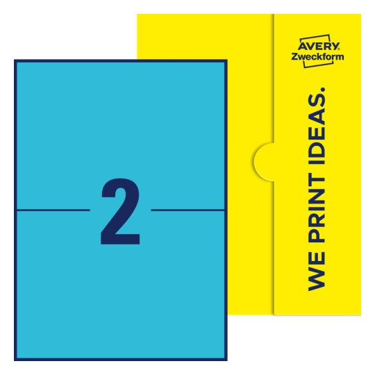 2 st. etiketter per ark. - Fyrkantiga etiketter, 210 x 148 mm