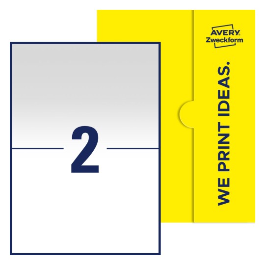 2 st. etiketter per ark. - Fyrkantiga etiketter, 210 x 148 mm