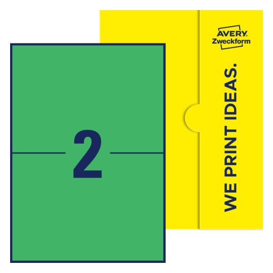 2 st. etiketter per ark. - Fyrkantiga etiketter, 210 x 148 mm