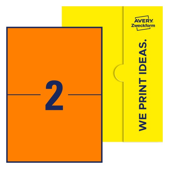 2 st. etiketter per ark. - Fyrkantiga etiketter, 210 x 148 mm