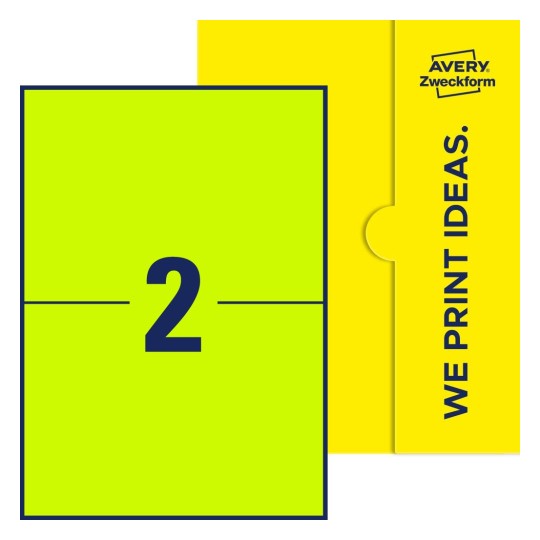 2 st. etiketter per ark. - Fyrkantiga etiketter, 210 x 148 mm