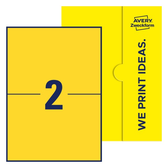 2 st. etiketter per ark. - Fyrkantiga etiketter, 210 x 148 mm