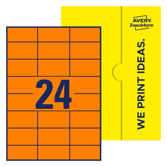 24 st. etiketter per ark. - Fyrkantiga etiketter, 70 x 37 mm