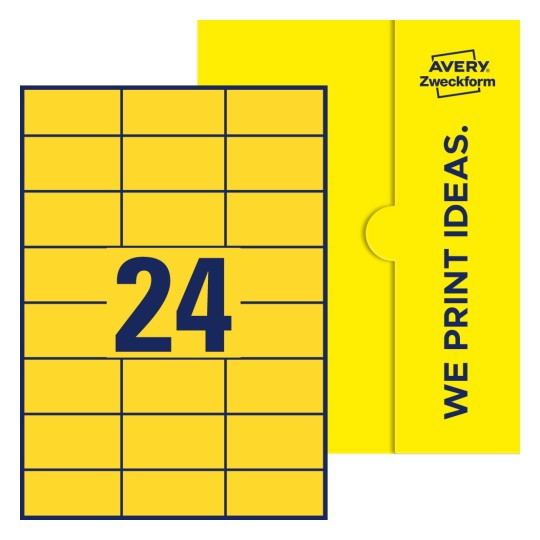 24 st. etiketter per ark. - Fyrkantiga etiketter, 70 x 37 mm