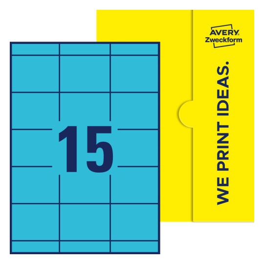 15 st. etiketter per ark. - Fyrkantiga etiketter, 70 x 50,8 mm