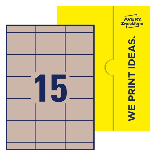 15 st. etiketter per ark. - Fyrkantiga etiketter, 70 x 50,8 mm