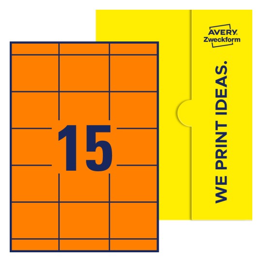 15 st. etiketter per ark. - Fyrkantiga etiketter, 70 x 50,8 mm