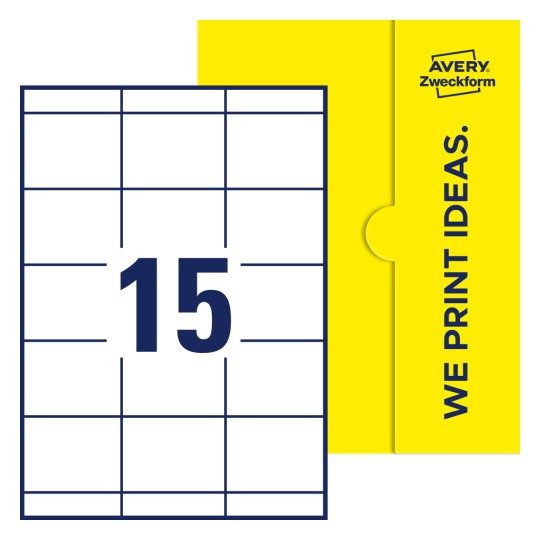 15 st. etiketter per ark. - Fyrkantiga etiketter, 70 x 50,8 mm