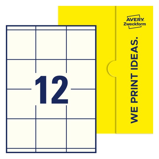 12 st. etiketter per ark. - Fyrkantiga etiketter, 70 x 67,7 mm