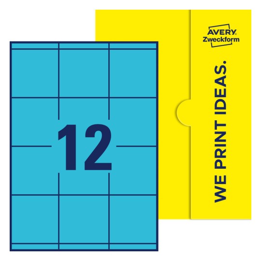 12 st. etiketter per ark. - Fyrkantiga etiketter, 70 x 67,7 mm