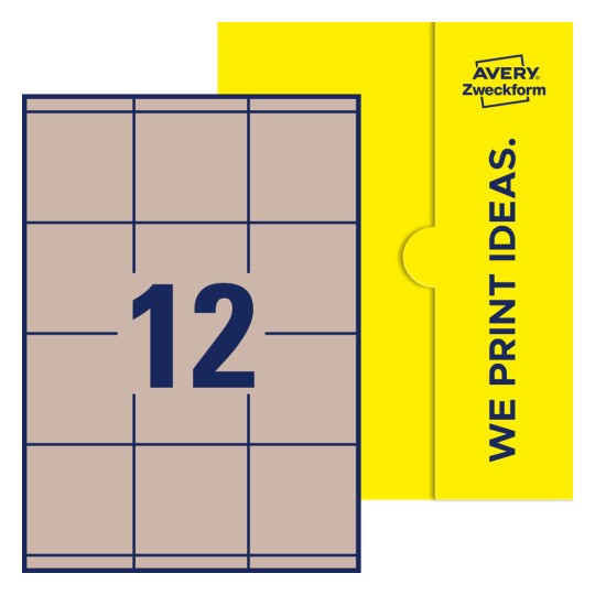 12 st. etiketter per ark. - Fyrkantiga etiketter, 70 x 67,7 mm