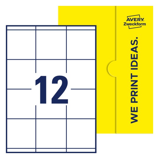 12 st. etiketter per ark. - Fyrkantiga etiketter, 70 x 67,7 mm