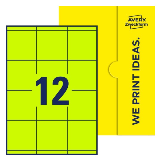 12 st. etiketter per ark. - Fyrkantiga etiketter, 70 x 67,7 mm