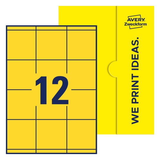 12 st. etiketter per ark. - Fyrkantiga etiketter, 70 x 67,7 mm