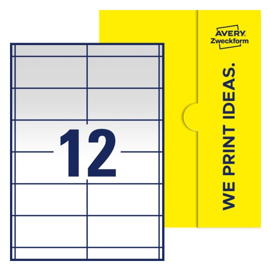 12 st. etiketter per ark. - Fyrkantiga etiketter, 97 x 42,3 mm