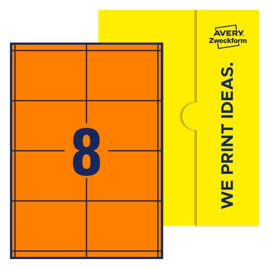 8 st. etiketter per ark. - Fyrkantiga etiketter, 97 x 67,7 mm