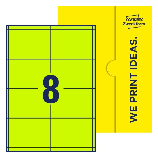 8 st. etiketter per ark. - Fyrkantiga etiketter, 97 x 67,7 mm