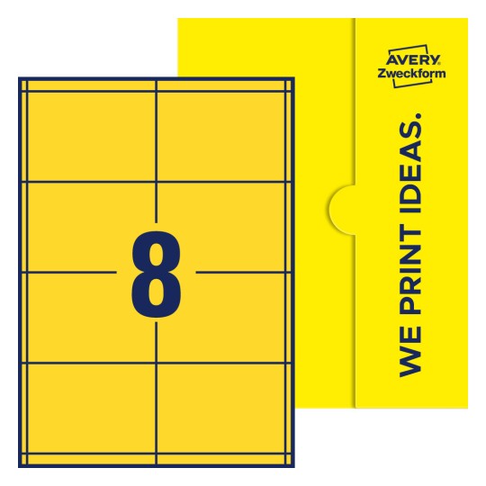 8 st. etiketter per ark. - Fyrkantiga etiketter, 97 x 67,7 mm