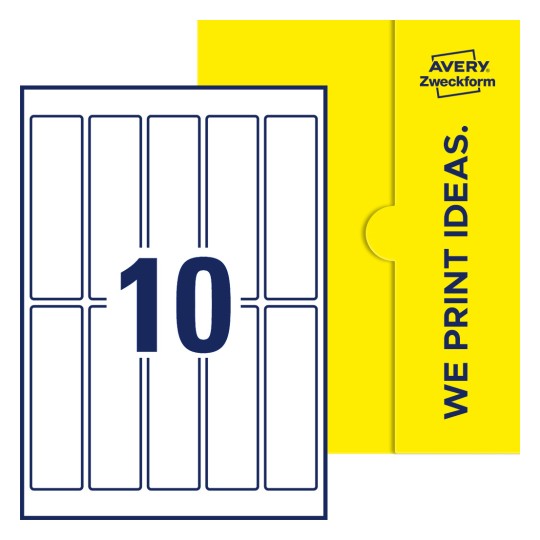 10 st. etiketter per ark. - Fyrkantiga etiketter, 125 x 35 mm