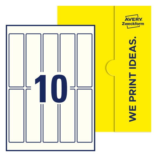 10 st. etiketter per ark. - Fyrkantiga etiketter, 125 x 35 mm