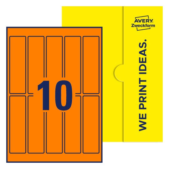10 st. etiketter per ark. - Fyrkantiga etiketter, 125 x 35 mm