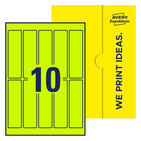 10 st. etiketter per ark. - Fyrkantiga etiketter, 125 x 35 mm