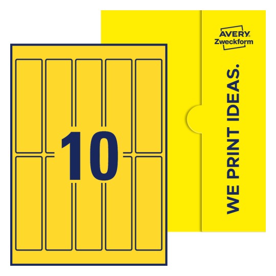 10 st. etiketter per ark. - Fyrkantiga etiketter, 125 x 35 mm