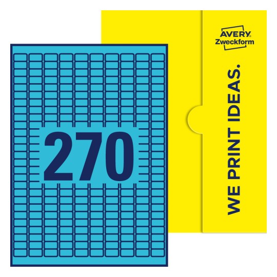 270 st. etiketter per ark. - Fyrkantiga etiketter, 17,8 x 10 mm