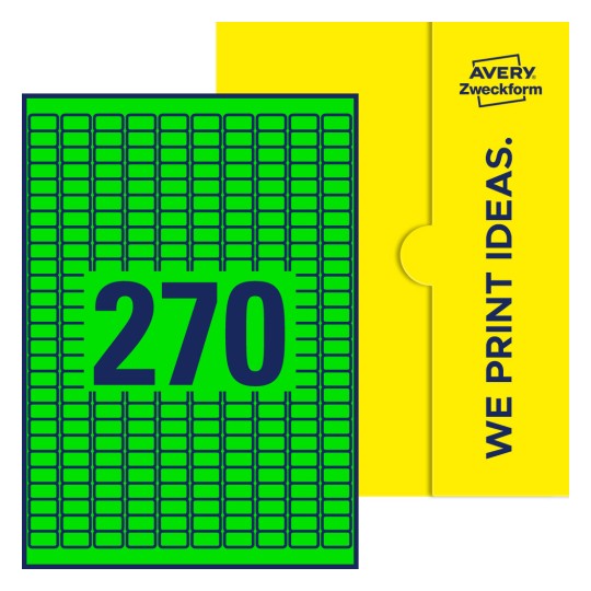 270 st. etiketter per ark. - Fyrkantiga etiketter, 17,8 x 10 mm