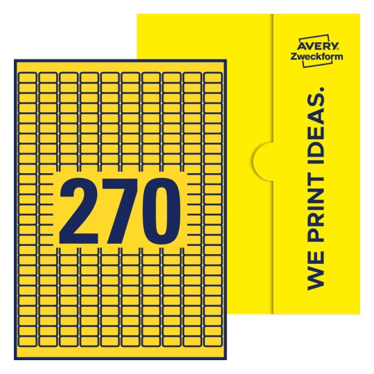 270 st. etiketter per ark. - Fyrkantiga etiketter, 17,8 x 10 mm