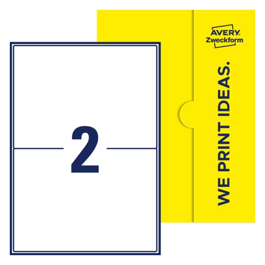 2 st. etiketter per ark. - Fyrkantiga etiketter, 199,6 x 143,5 mm