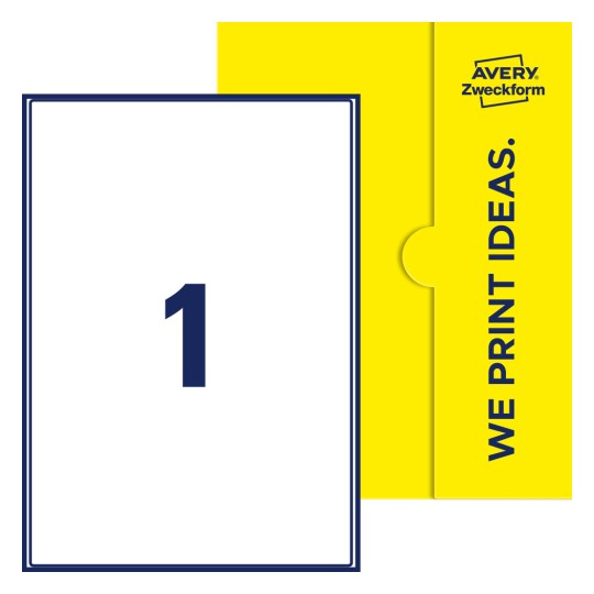 1 st. etiketter per ark. - Fyrkantiga etiketter, 199,6 x 289,1 mm