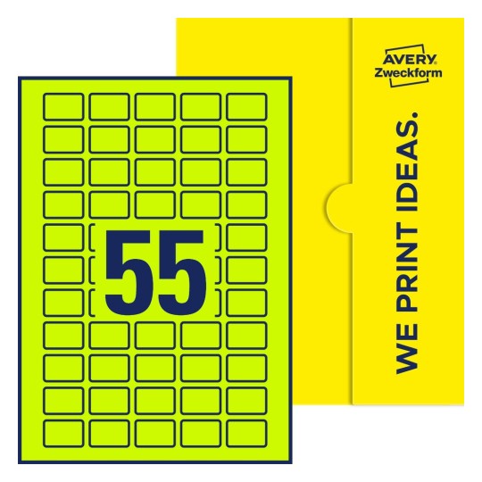 55 st. etiketter per ark. - Fyrkantiga etiketter, 30 x 20 mm