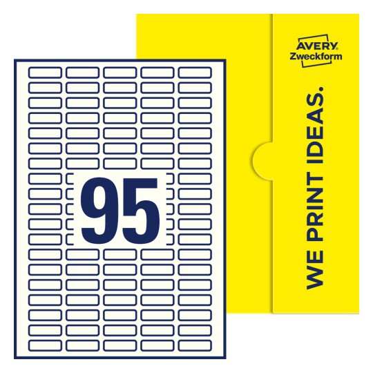 95 st. etiketter per ark. - Fyrkantiga etiketter, 32 x 10 mm
