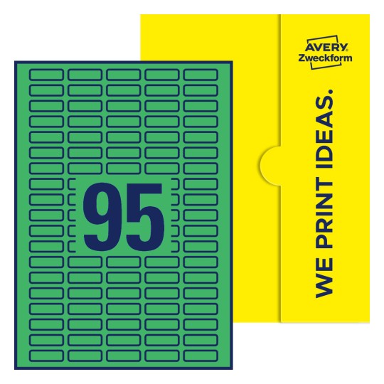 95 st. etiketter per ark. - Fyrkantiga etiketter, 32 x 10 mm