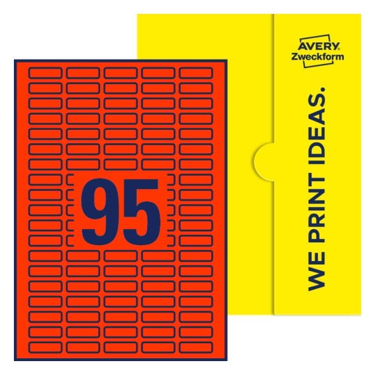 95 st. etiketter per ark. - Fyrkantiga etiketter, 32 x 10 mm