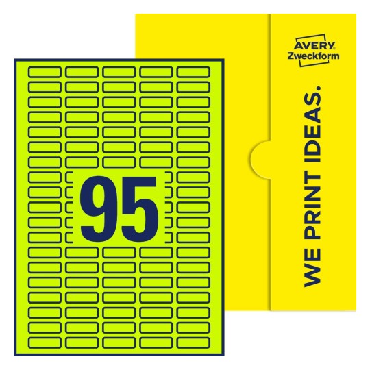 95 st. etiketter per ark. - Fyrkantiga etiketter, 32 x 10 mm