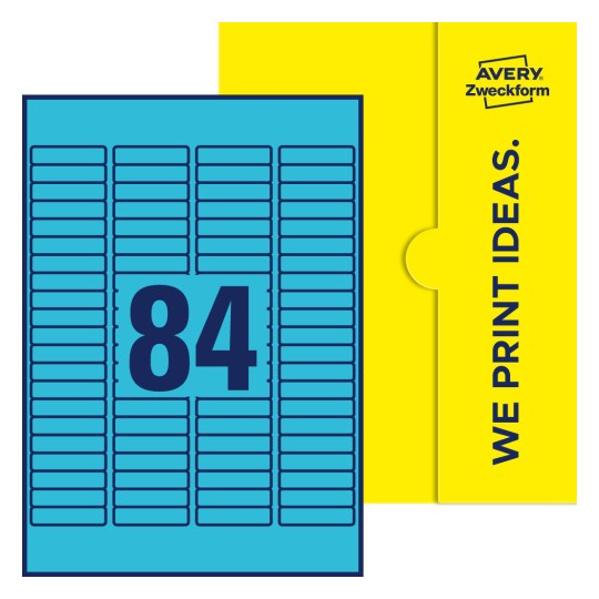 84 st. etiketter per ark. - Fyrkantiga etiketter, 46 x 11,1 mm