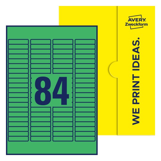 84 st. etiketter per ark. - Fyrkantiga etiketter, 46 x 11,1 mm