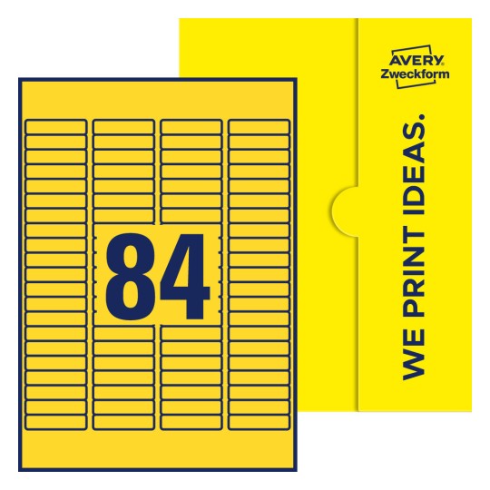 84 st. etiketter per ark. - Fyrkantiga etiketter, 46 x 11,1 mm