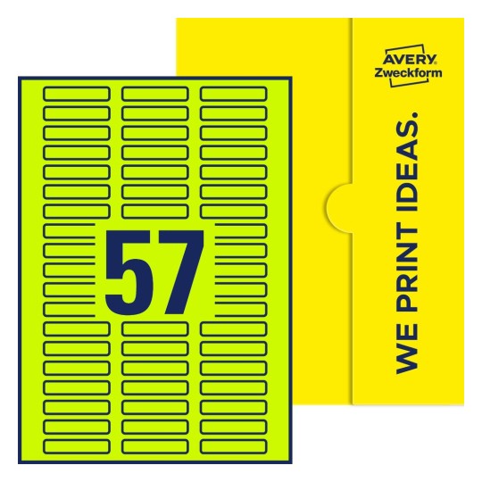 57 st. etiketter per ark. - Fyrkantiga etiketter, 50 x 10 mm