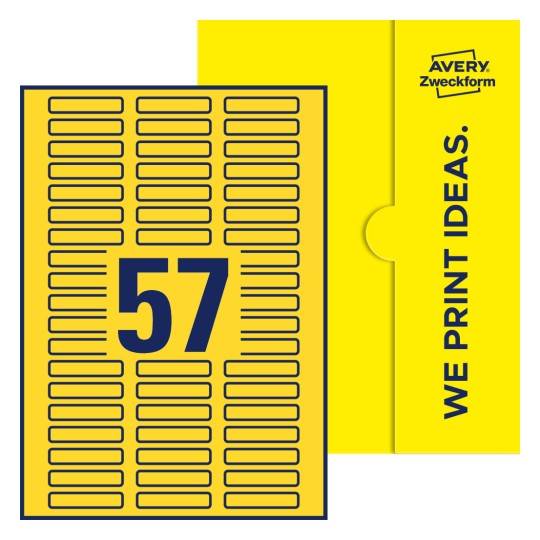 57 st. etiketter per ark. - Fyrkantiga etiketter, 50 x 10 mm