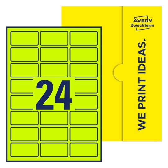 24 st. etiketter per ark. - Fyrkantiga etiketter, 60 x 30 mm