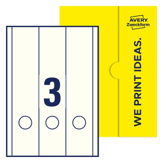 3 st. etiketter per ark. - Fyrkantiga etiketter, 61 x 297 mm