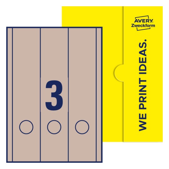 3 st. etiketter per ark. - Fyrkantiga etiketter, 61 x 297 mm