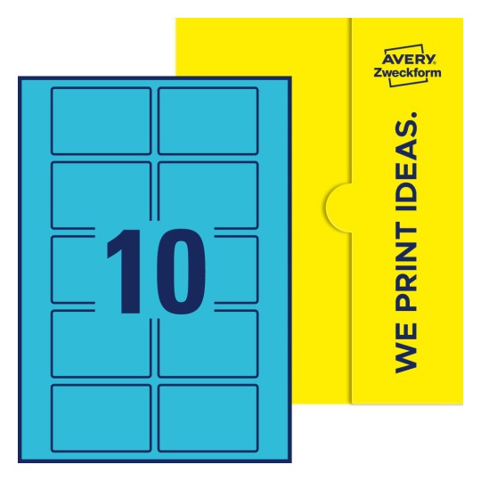 10 st. etiketter per ark. - Fyrkantiga etiketter, 76 x 51 mm