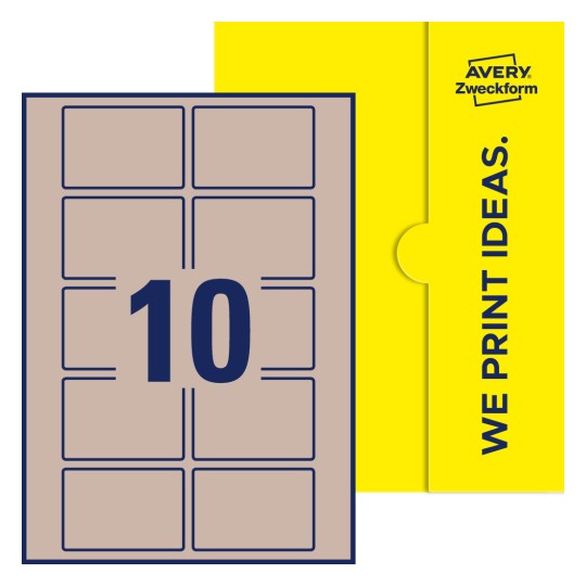 10 st. etiketter per ark. - Fyrkantiga etiketter, 76 x 51 mm