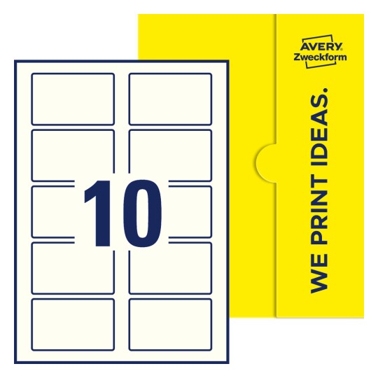 10 st. etiketter per ark. - Fyrkantiga etiketter, 80 x 50 mm